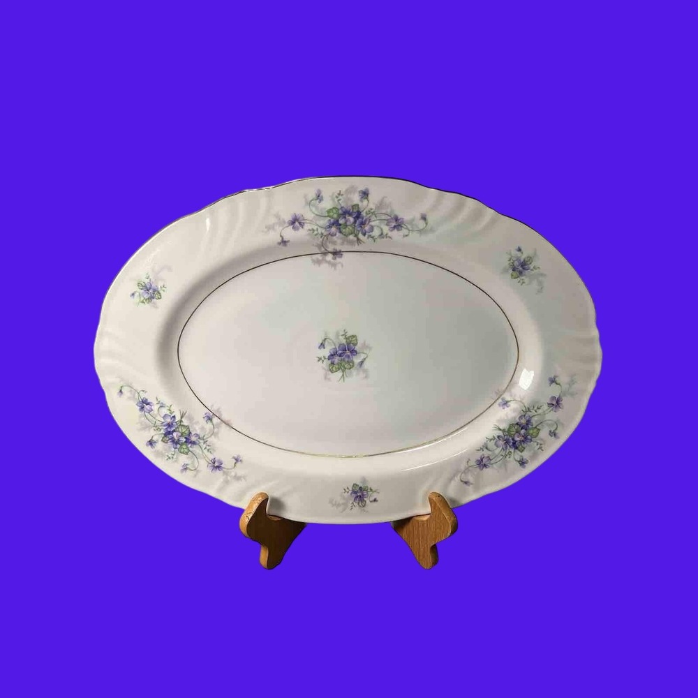 Johann Haviland China Barvarian‎ Germany Oval Platter Violets Great Condition